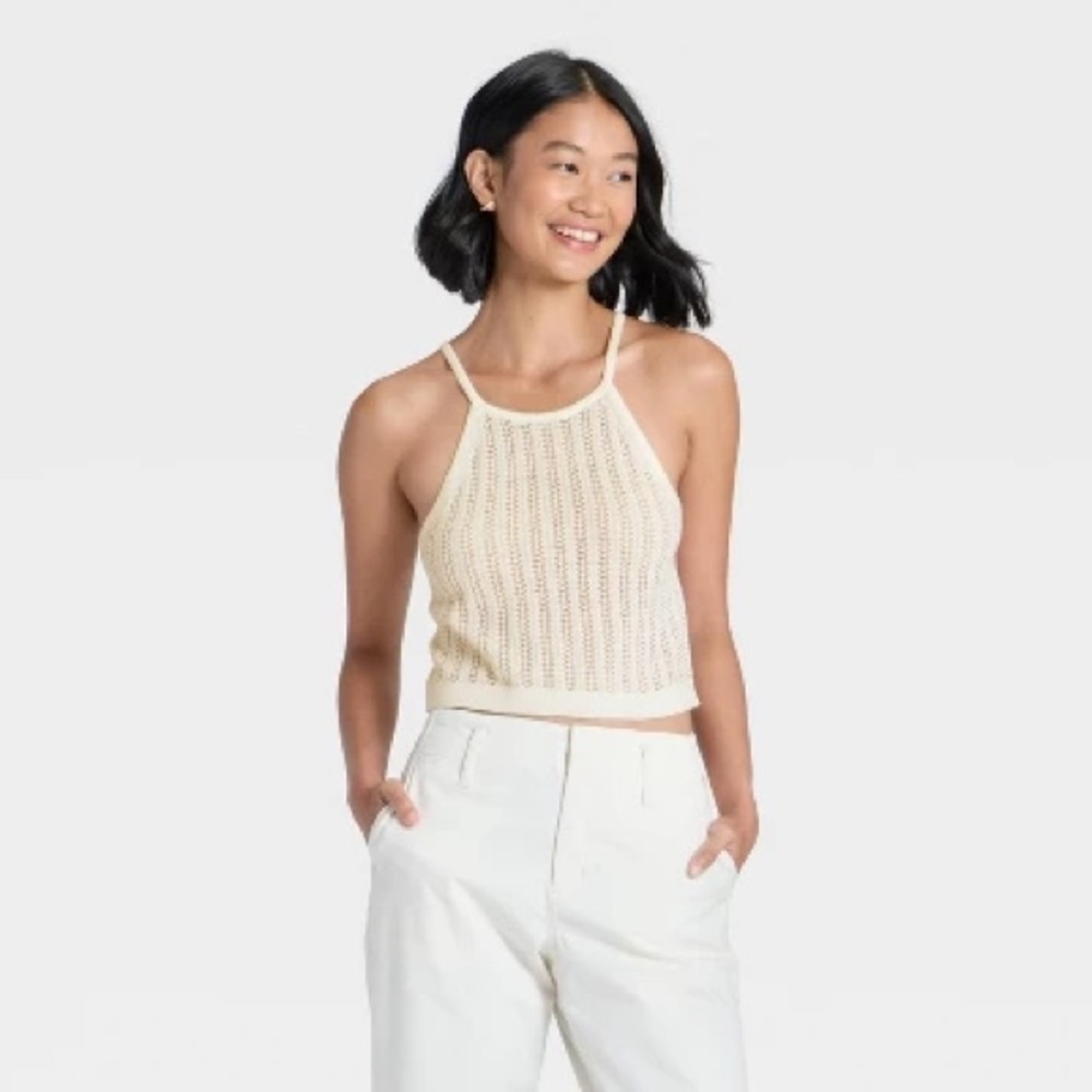 a new day Cream Knit Crop Top